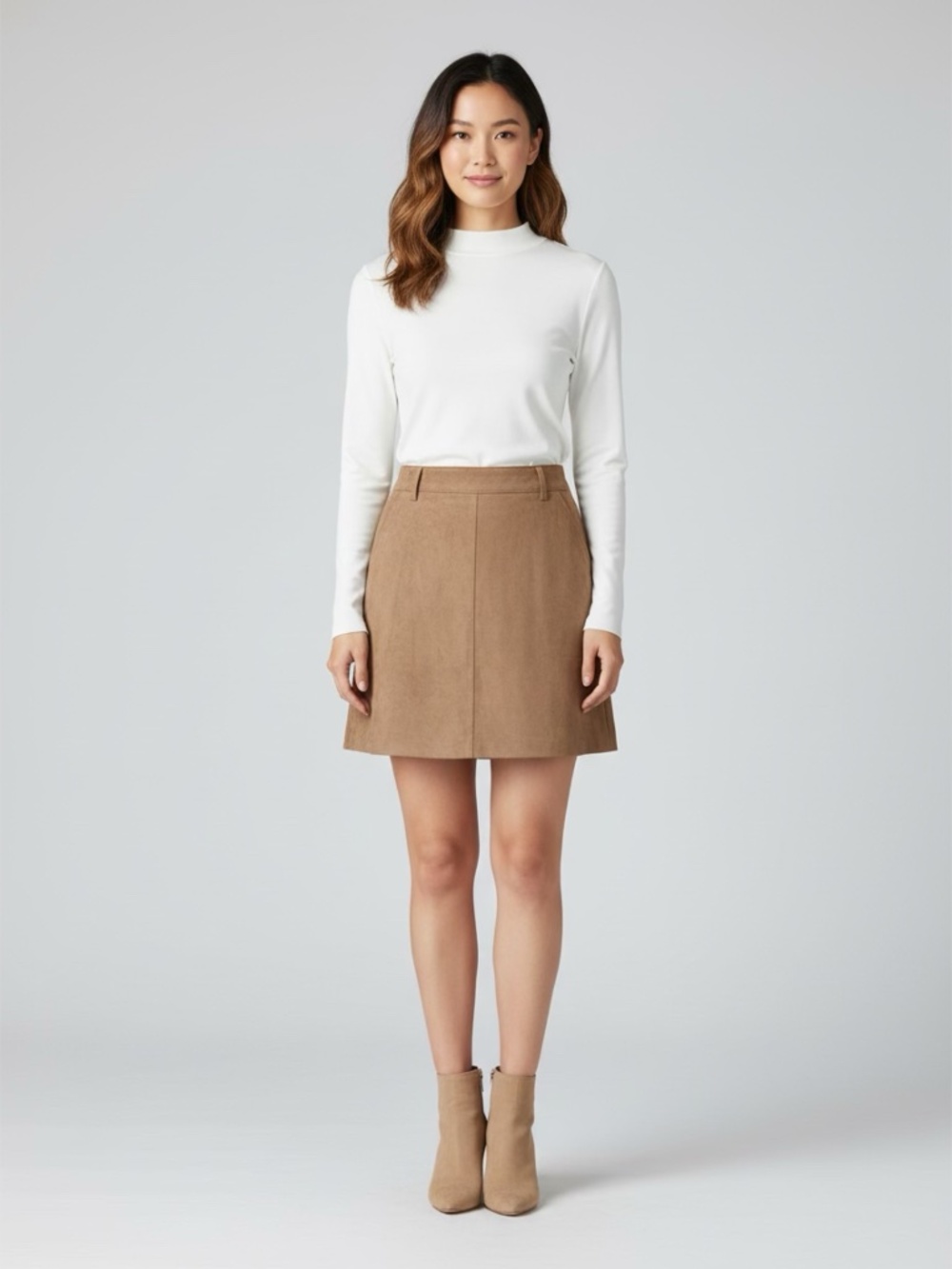 Hollister Faux Brown Suede Mini Skirt XS